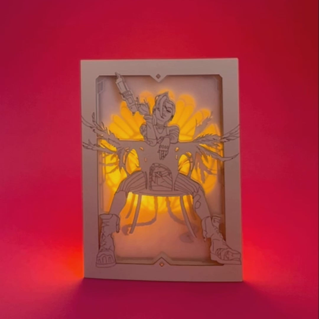 Arcane Jinx Card: Powder with Steampunk Pistol and Art Deco Window