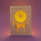 Dreamcatcher with beads feathers and intricate woven pattern